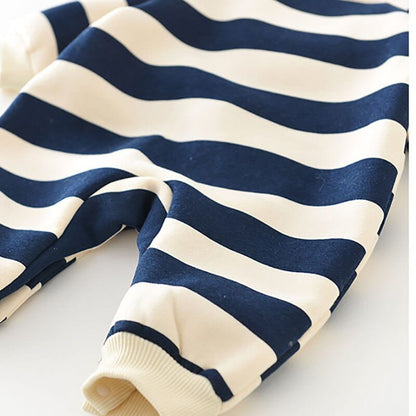 長袖ロンパース ベビー ボーダー くま ベア 長袖 ロンパース【mh0001493】