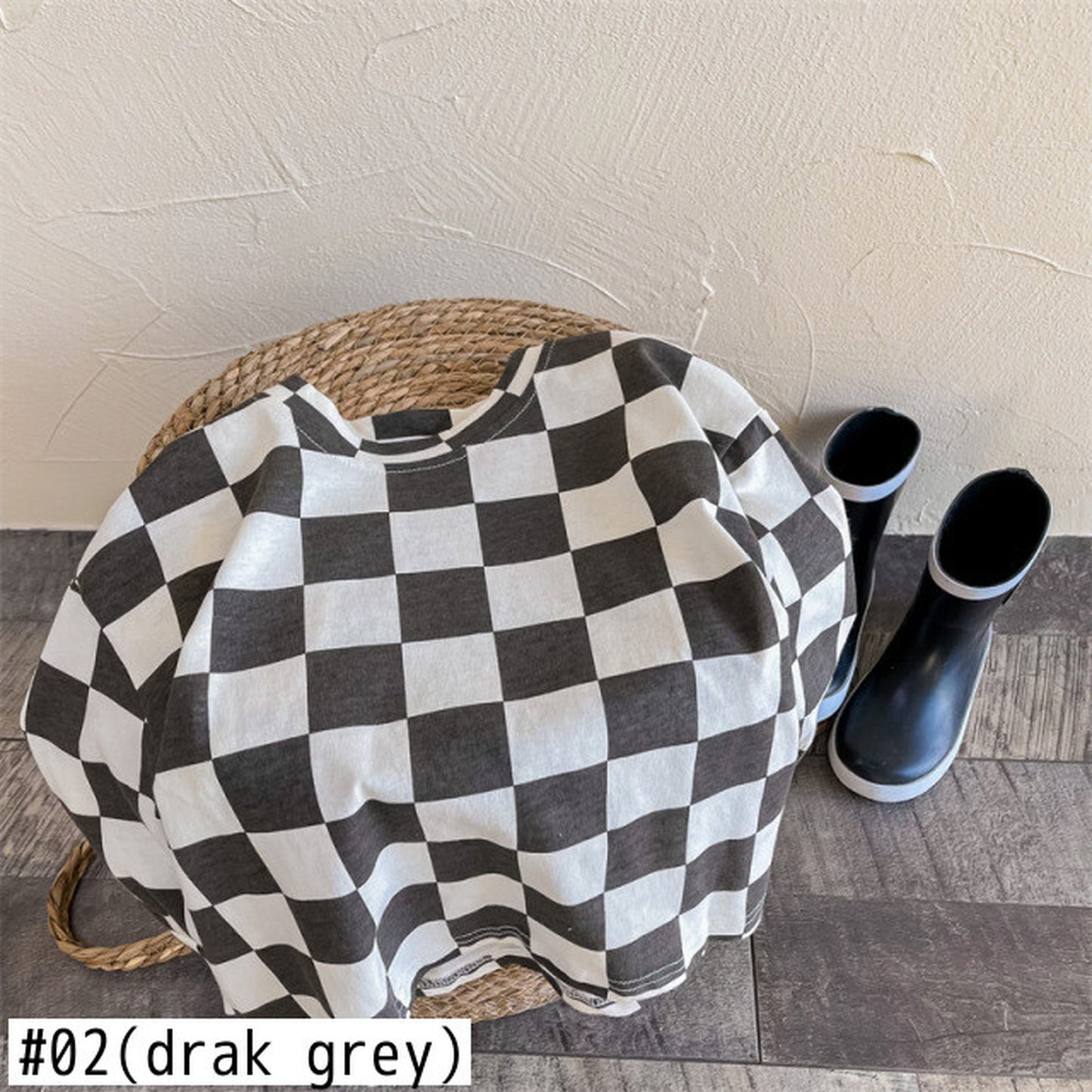 -キッズ ビッグ チェッカーチェック 長袖 Tシャツ - mamahalo shop - 長袖Tシャツ -  べビー服 - 子供服 - 男の子 - 女の子