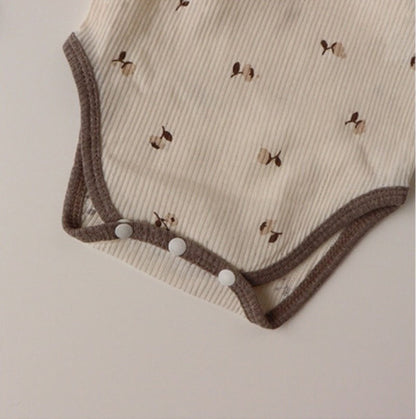 -ベビー フラワー セットアップ ロンパース トップス パンツ 帽子 ヘアバンド - mamahalo shop - ロンパースセットアップ -  べビー服 - 子供服 - 男の子 - 女の子