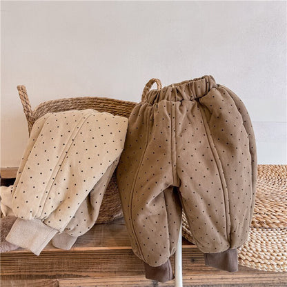 -キッズ みずたまドット 厚手 パンツ【mh0000255】 - mamahalo shop - ロングパンツ・スウェットパンツ -  べビー服 - 子供服 - 男の子 - 女の子