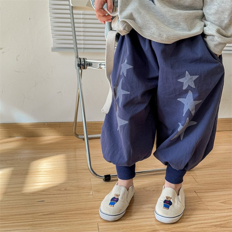 ロングパンツ・スウェットパンツ Blue / 12M 80cm キッズ 星 スター ルーズ ハーレム パンツ【mh0001217】