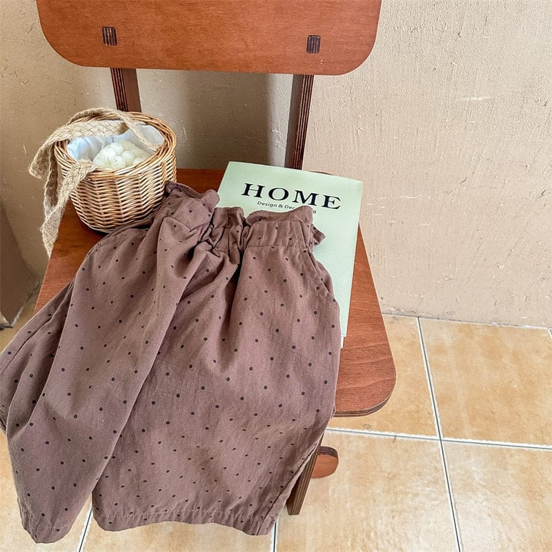 ロングパンツ・スウェットパンツ Coffee / 12M 80cm キッズ みずたま 水玉 ルーズ ワイド パンツ ズボン【mh0001275】