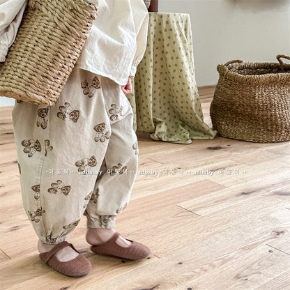 ロングパンツ・スウェットパンツ Khaki / 12M 80cm キッズ くま ベア プリント ルーズ パンツ【mh0001281】