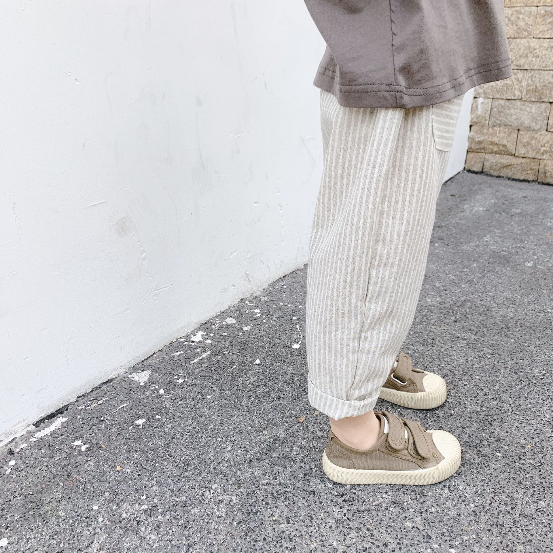 ロングパンツ・スウェットパンツ キッズ ストライプ ハーレムパンツ【mh0000017】