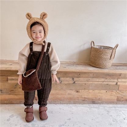 オーバーオール キッズ コーデュロイ キルティング サロペット サスパンツ【mh0000254】