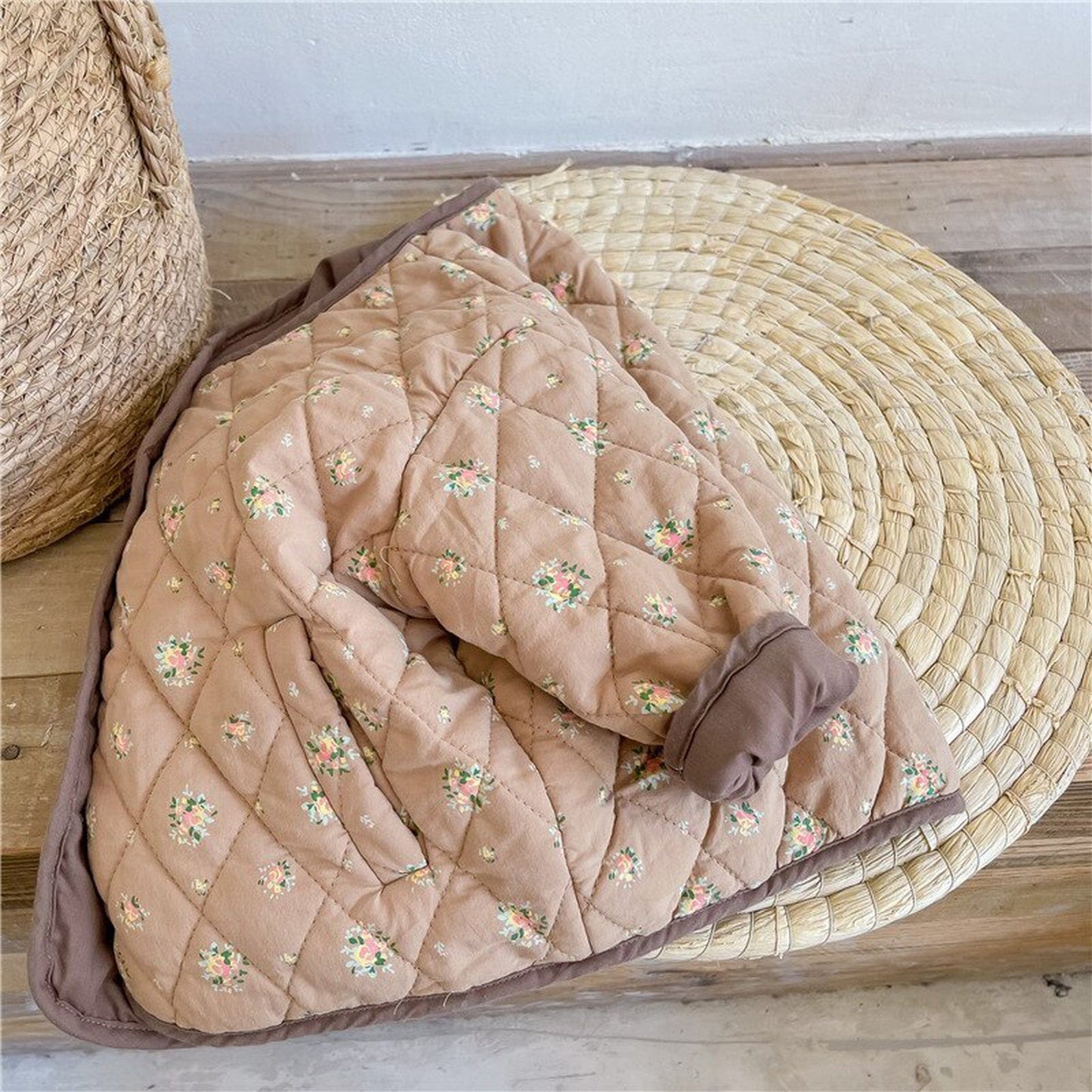 ショートコート・ジャケット・ジャンパー キッズ フラワー キルティング ジャケット コート【mh0000277】