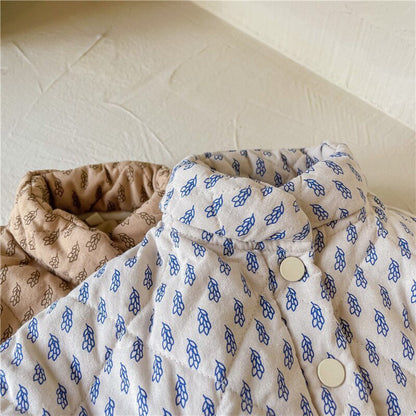 ショートコート・ジャケット・ジャンパー キッズ プロバンス リーフ キルティング ジャケット アウター【mh0000284】