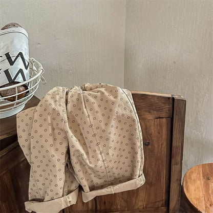 ロングパンツ・スウェットパンツ キッズ フラワー ルーズ ワイド パンツ【mh0001218】