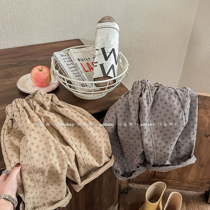 ロングパンツ・スウェットパンツ キッズ フラワー ルーズ ワイド パンツ【mh0001218】