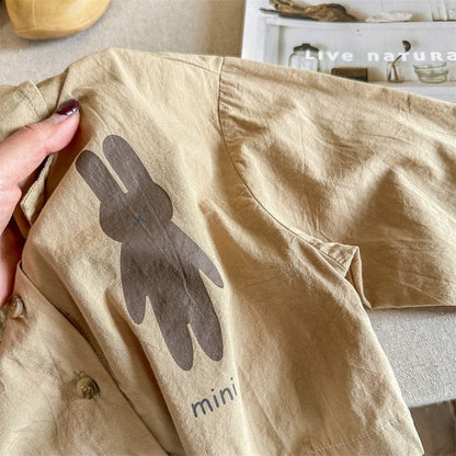 長袖シャツ・ブラウス キッズ うさぎ バニー ルーズ シャツ ジャケット【mh0001219】