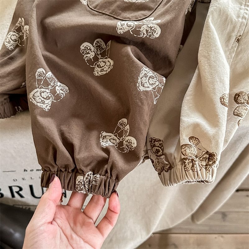 ロングパンツ・スウェットパンツ キッズ くま ベア プリント ルーズ パンツ【mh0001281】