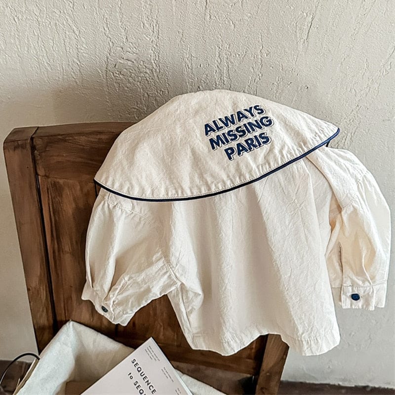 長袖シャツ・ブラウス キッズ レターロゴ セーラーカラー 長袖 ブラウス シャツ【mh0001291】