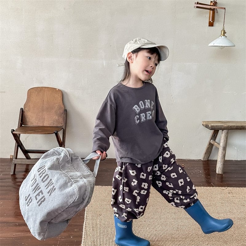 ロングパンツ・スウェットパンツ キッズ レオパード ロング ルーズ パンツ【mh0001550】