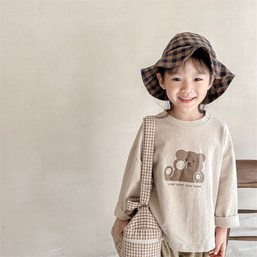長袖Tシャツ Light Coffee / 12M 80cm キッズ くま ベア プリント 長袖 Tシャツ トップス【mh0001285】