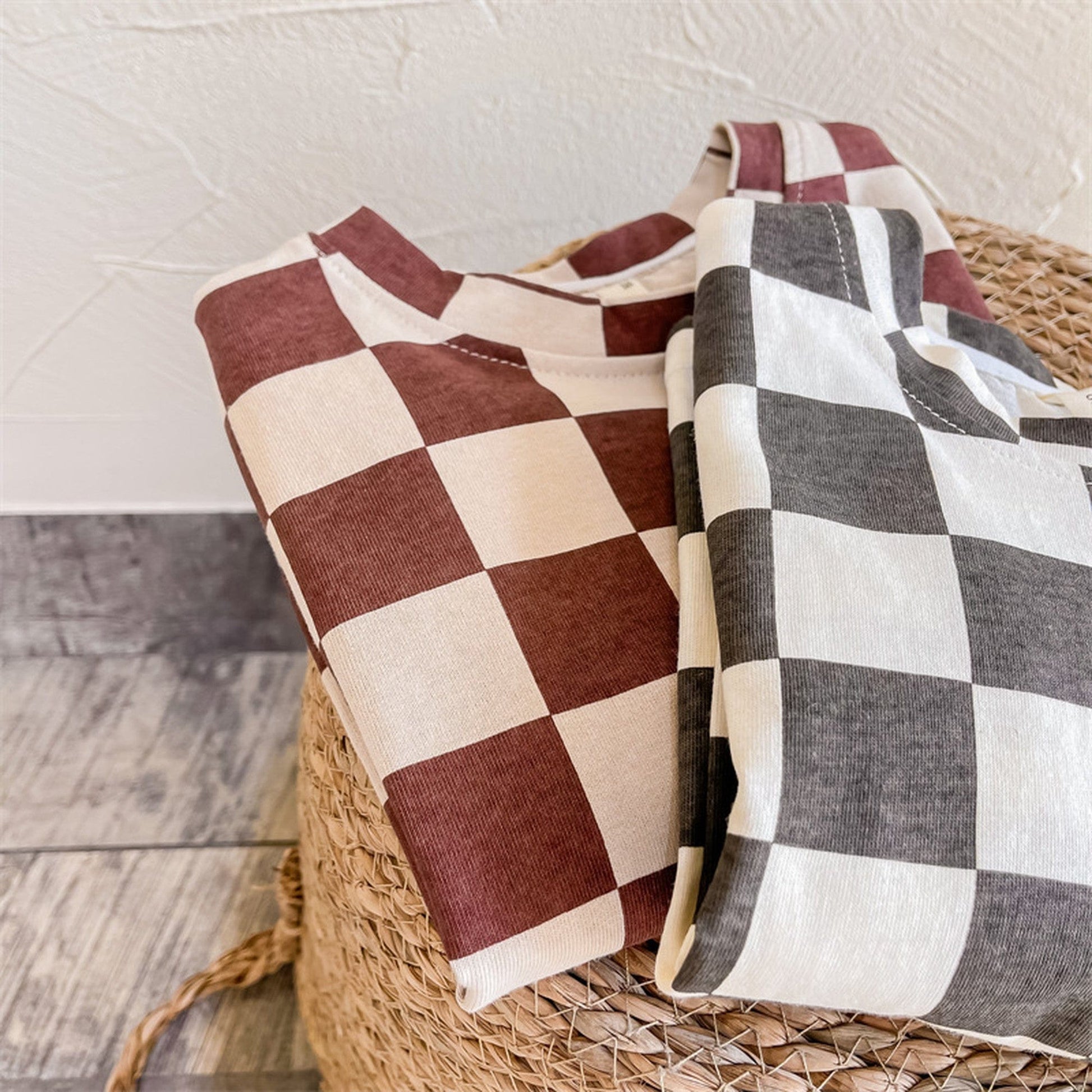 長袖Tシャツ キッズ ビッグ チェッカーチェック 長袖 Tシャツ【mh0000682】