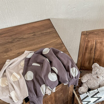 長袖Tシャツ キッズ ポルカドット みずたま 長袖 ルーズ Tシャツ トップス【mh0001221】