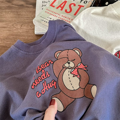 長袖Tシャツ キッズ くま ベア ルーズ 長袖 Tシャツ トップス【mh0001229】