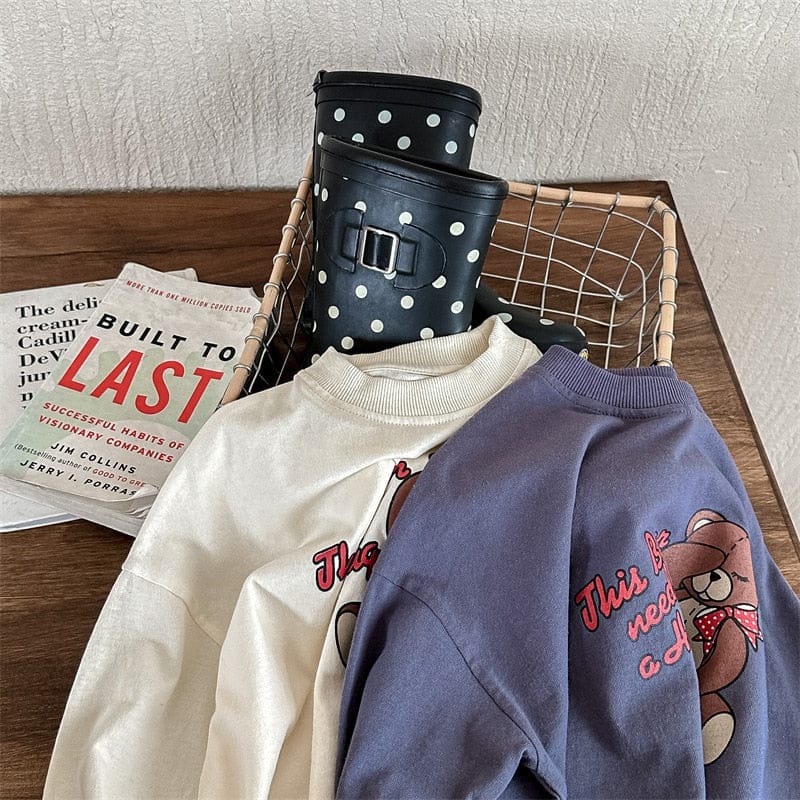 長袖Tシャツ キッズ くま ベア ルーズ 長袖 Tシャツ トップス【mh0001229】