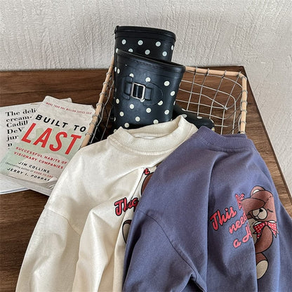 長袖Tシャツ キッズ くま ベア ルーズ 長袖 Tシャツ トップス【mh0001229】