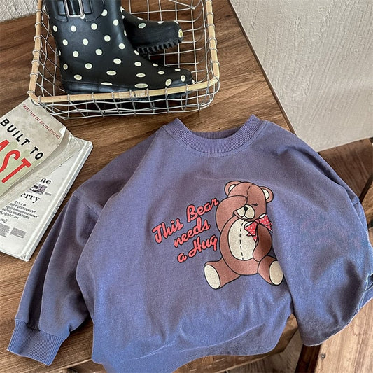 長袖Tシャツ キッズ くま ベア ルーズ 長袖 Tシャツ トップス【mh0001229】