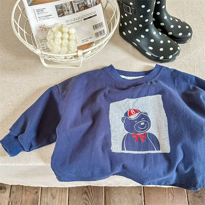 長袖Tシャツ キッズ くま ベア ルーズ 長袖 トップス Tシャツ【mh0001231】