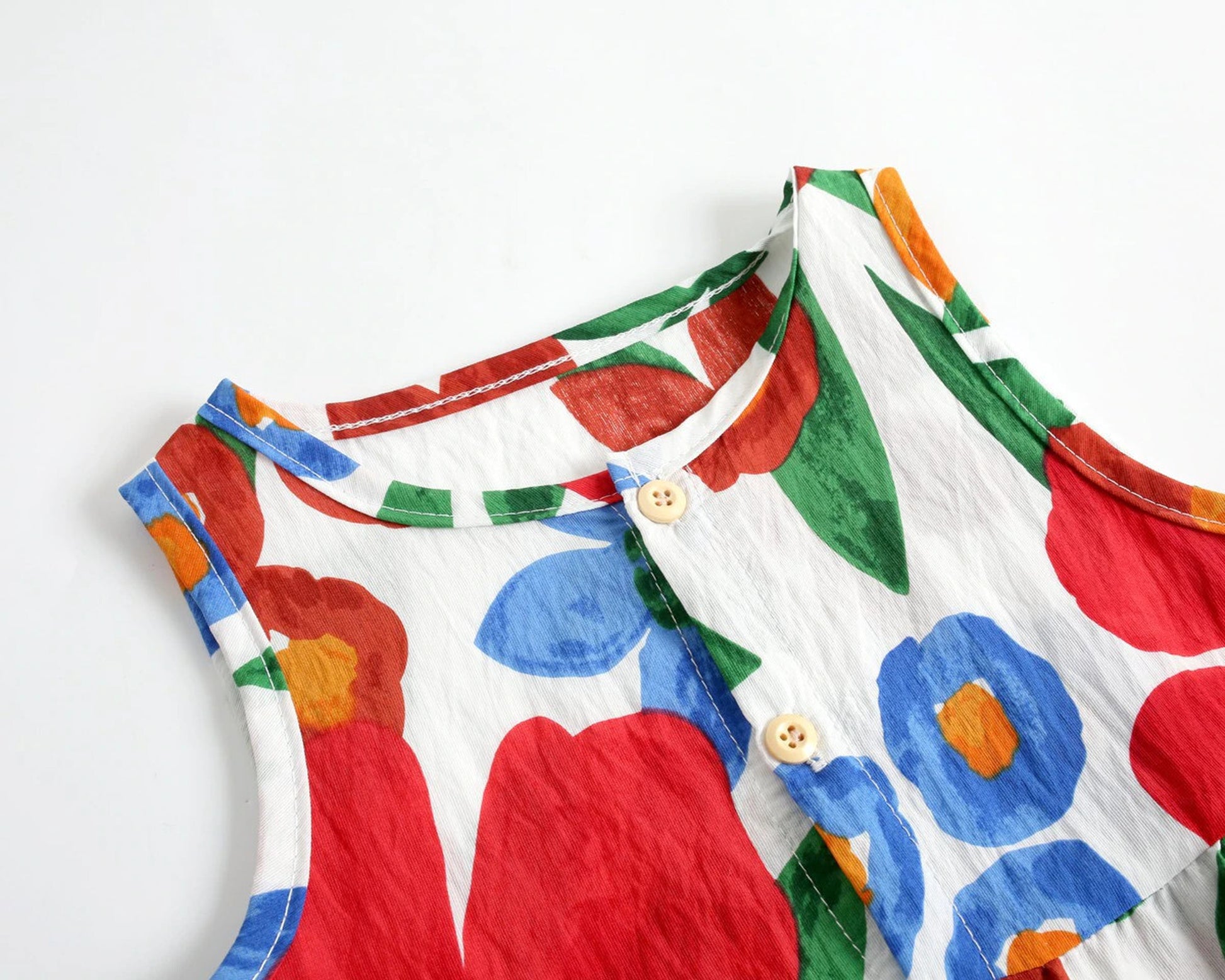 -ベビー フラワープリント ノースリーブジャンプスーツ タンクトップロンパース リゾートウェア 4カラー【mh0000482】 - mamahalo shop - ノースリーブジャンプスーツ -  べビー服 - 子供服 - 男の子 - 女の子