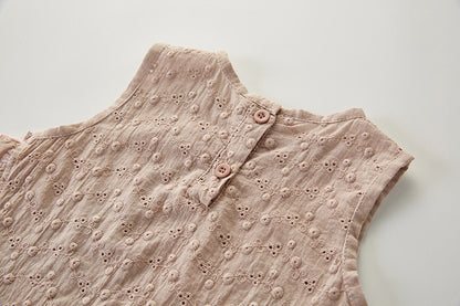 ノースリーブセットアップ ベビー セットアップ ノースリーブ ブラウス ブルマ パンツ ボンネット 帽子【mh0000739】