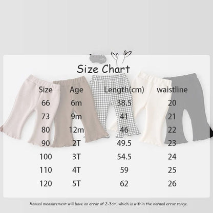 レギンスパンツ ベビー キッズ チェック 無地 フリル フレア レギンス パンツ【mh0001438】