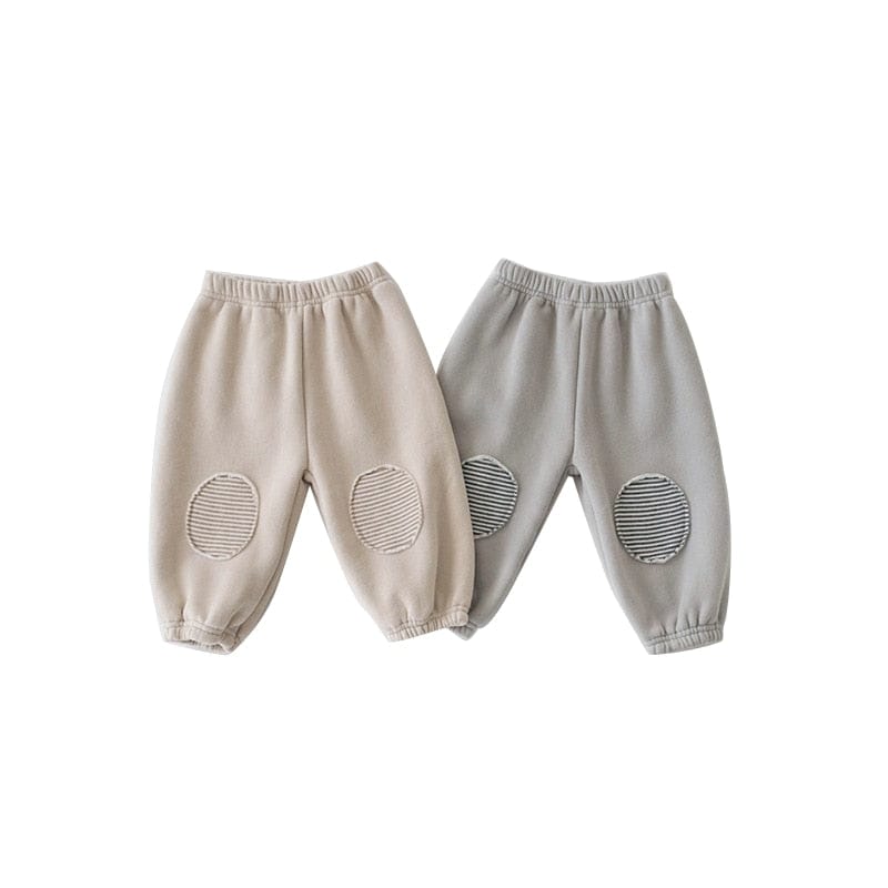 長袖セットアップ ベビー キッズ くま耳 フーディ スウェット セットアップ トップス パンツ ボーダーパッチ【mh0001809】