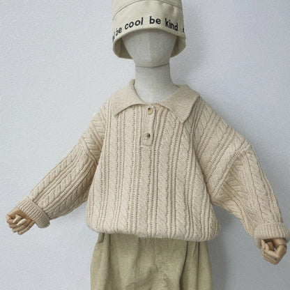 -キッズ ニット 襟付き セーター トップス【mh0000304】 - mamahalo shop - ニット・セーター -  べビー服 - 子供服 - 男の子 - 女の子