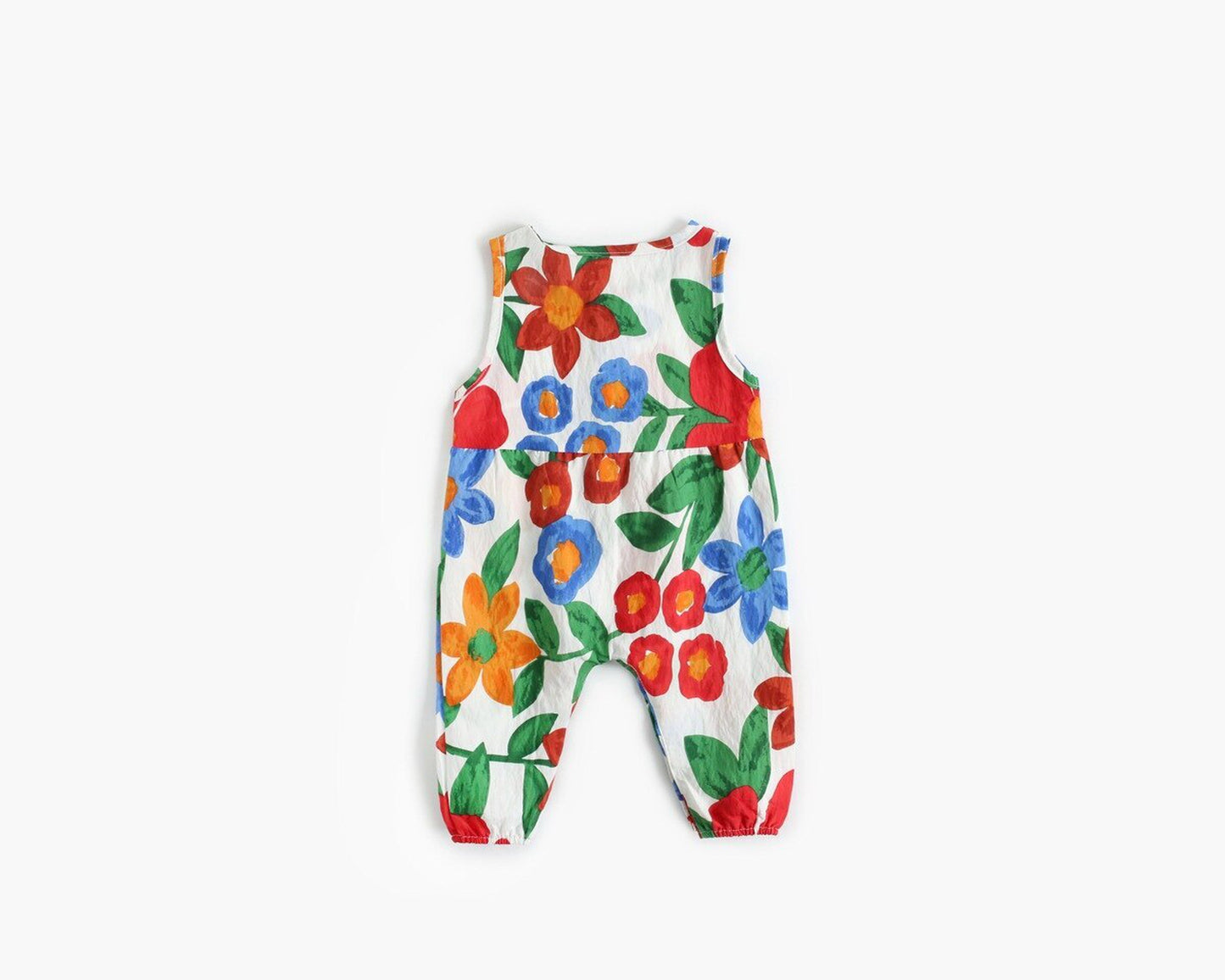 -ベビー フラワープリント ノースリーブジャンプスーツ タンクトップロンパース リゾートウェア 4カラー【mh0000482】 - mamahalo shop - ノースリーブジャンプスーツ -  べビー服 - 子供服 - 男の子 - 女の子