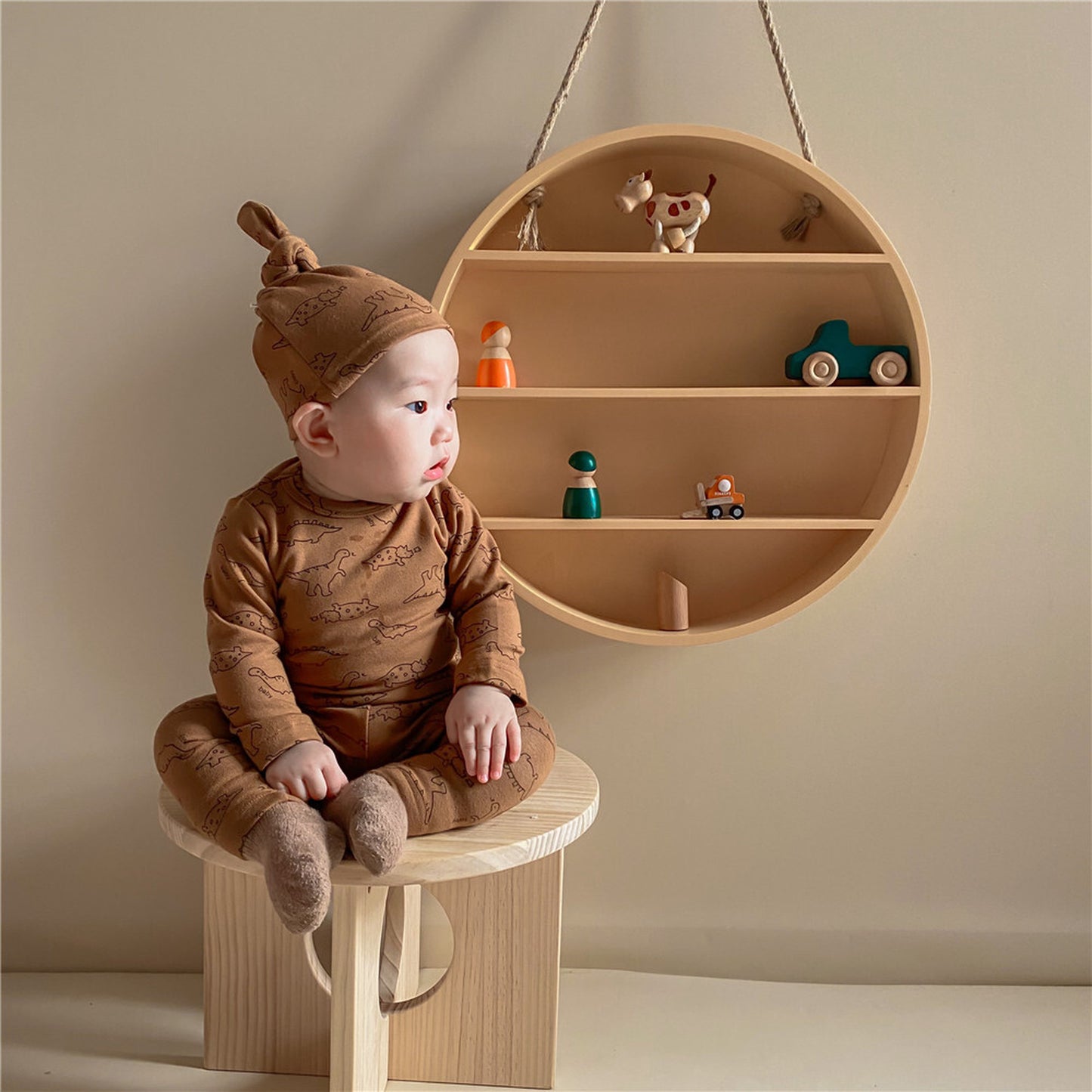 -ベビー 恐竜 ダイナソー セットアップ ロンパース 帽子 トップス パンツ【mh0000227】 - mamahalo shop - ロンパースセットアップ -  べビー服 - 子供服 - 男の子 - 女の子