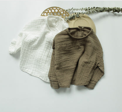 -キッズ コットンリネン トップス【mh0000320】 - mamahalo shop - 長袖Tシャツ -  べビー服 - 子供服 - 男の子 - 女の子