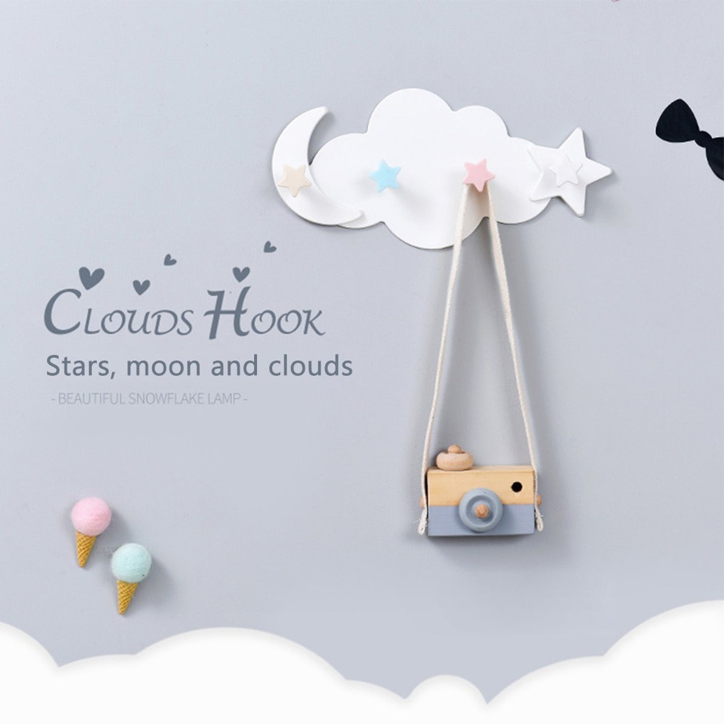 -キュートな壁掛けフック デザイン小物 クラウドウォールフック ベビーキッズルームに 雲と星と月【mh0000006】 - mamahalo shop - ベビー＆キッズ家具 -  べビー服 - 子供服 - 男の子 - 女の子