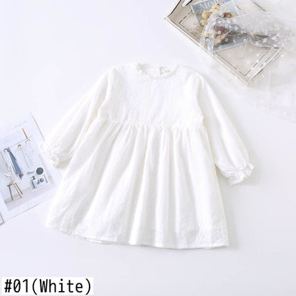 -キッズ フラワー 刺繍 ワンピース【mh0000229】 - mamahalo shop - 長袖ワンピース -  べビー服 - 子供服 - 男の子 - 女の子