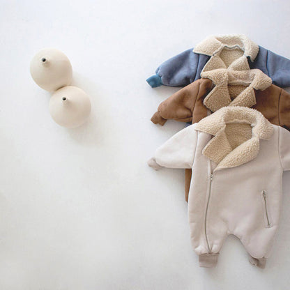 -ベビー ボアフリース アウター ジャンプスーツ【mh0000219】 - mamahalo shop - アウタージャンプスーツ -  べビー服 - 子供服 - 男の子 - 女の子