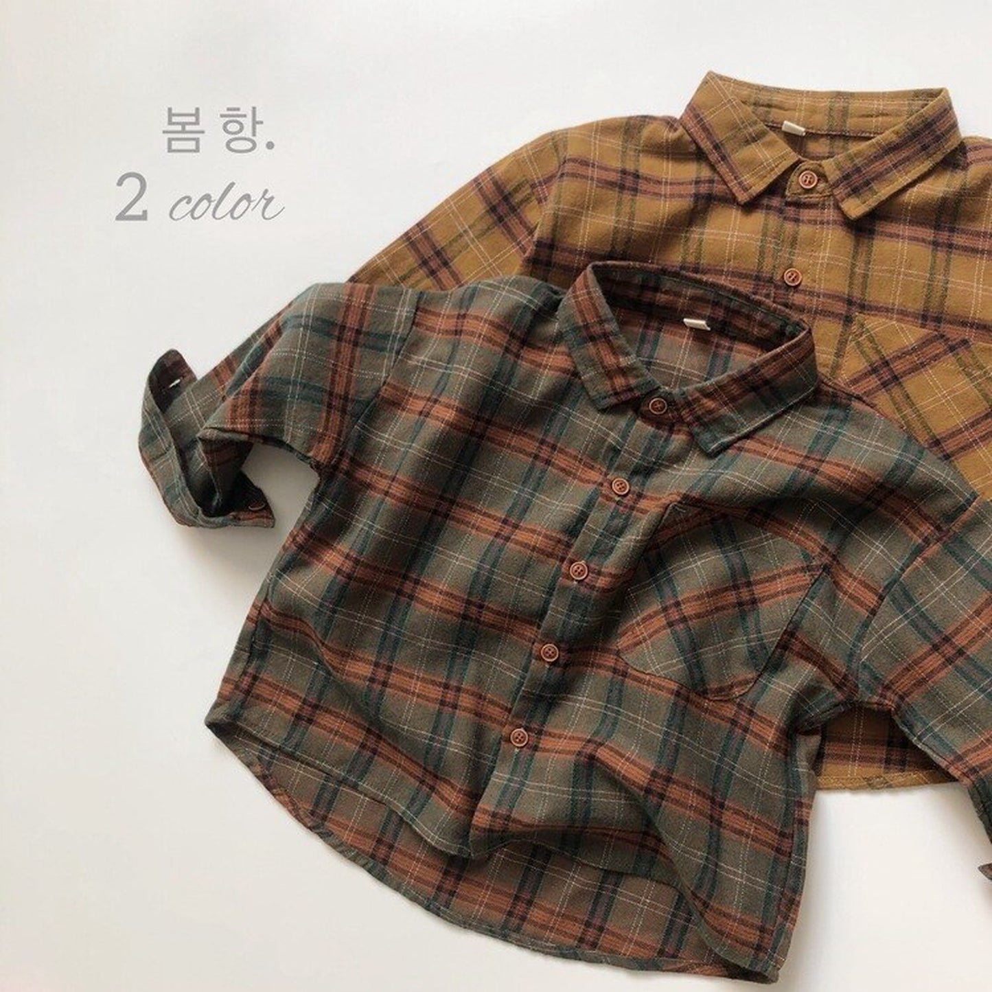 -キッズ チェック 長袖 シャツ トップス - mamahalo shop - 長袖シャツ・ブラウス -  べビー服 - 子供服 - 男の子 - 女の子