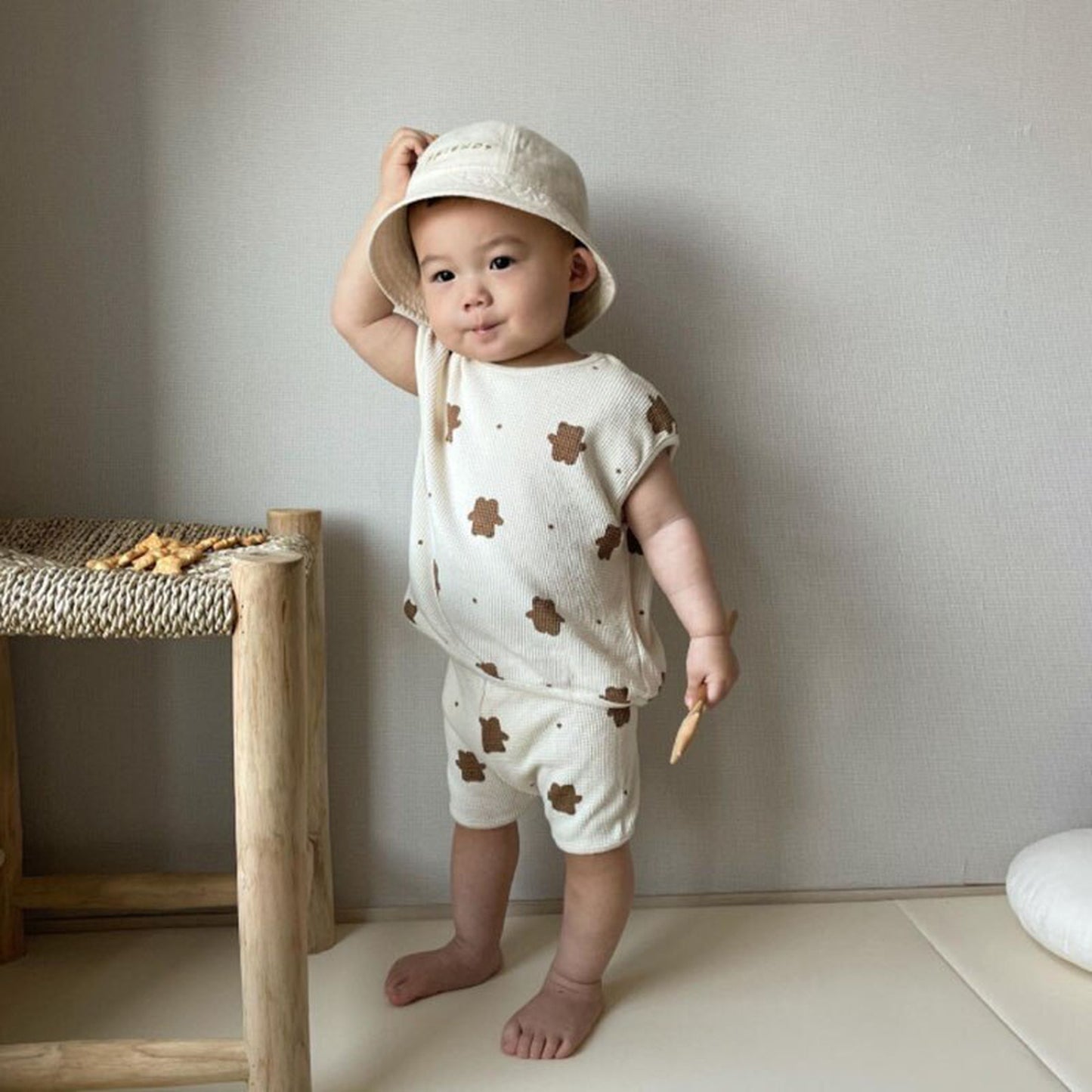 -キッズ くま セットアップ【mh0000448】 - mamahalo shop - ノースリーブセットアップ -  べビー服 - 子供服 - 男の子 - 女の子