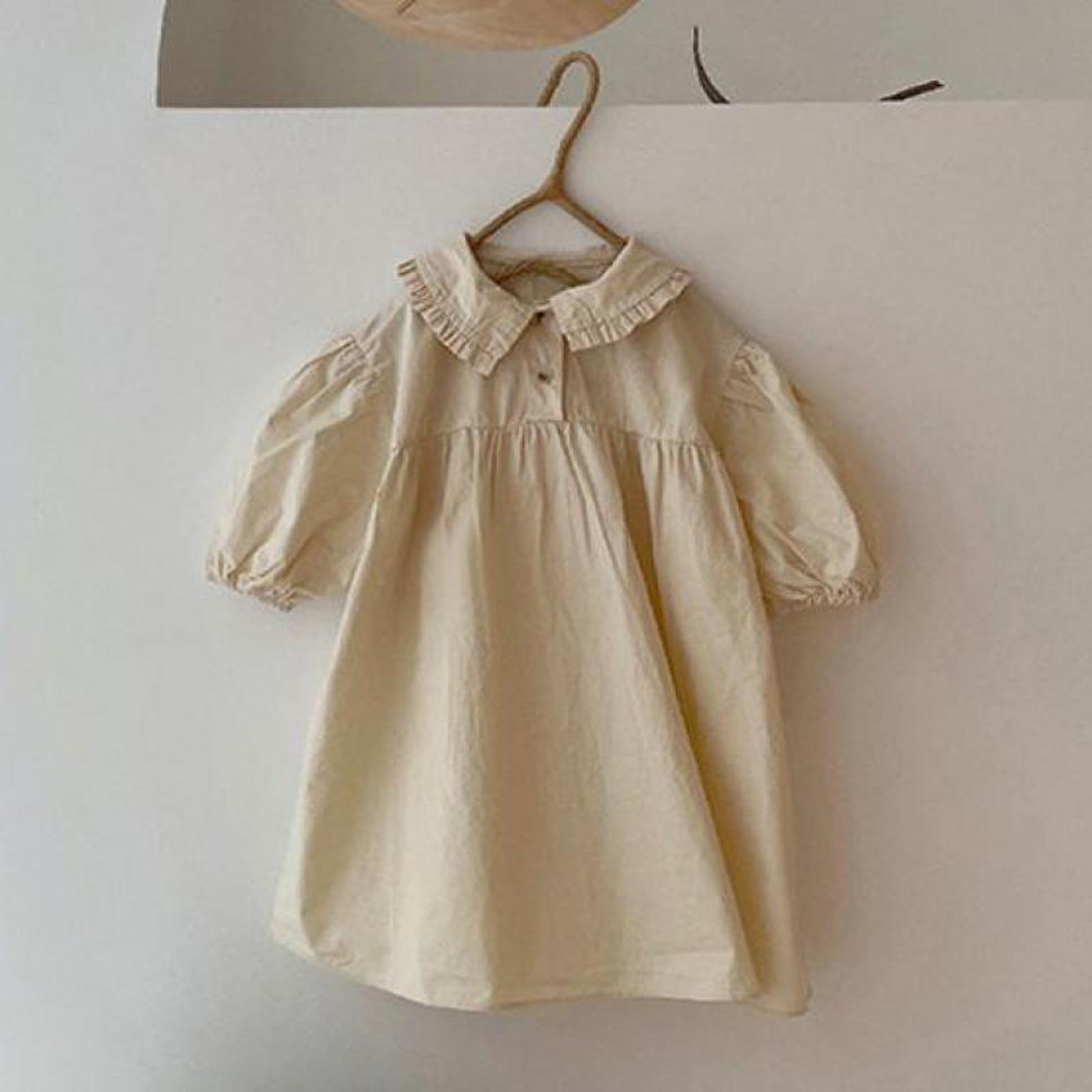 -ベビー パフスリーブ 長袖 ふんわり ワンピース - mamahalo shop - 長袖ワンピース -  べビー服 - 子供服 - 男の子 - 女の子