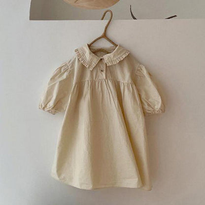 -ベビー パフスリーブ 長袖 ふんわり ワンピース - mamahalo shop - 長袖ワンピース -  べビー服 - 子供服 - 男の子 - 女の子