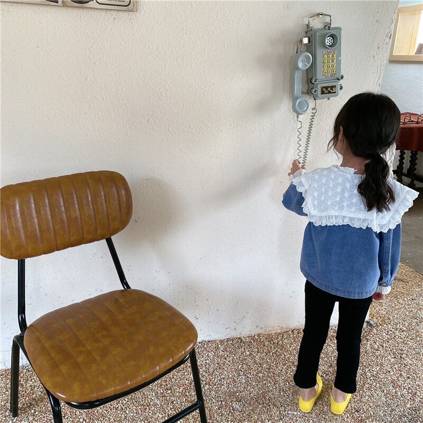 -キッズ フラワー レース襟 デニム ジャケット - mamahalo shop - ショートコート・ジャケット・ジャンパー -  べビー服 - 子供服 - 男の子 - 女の子