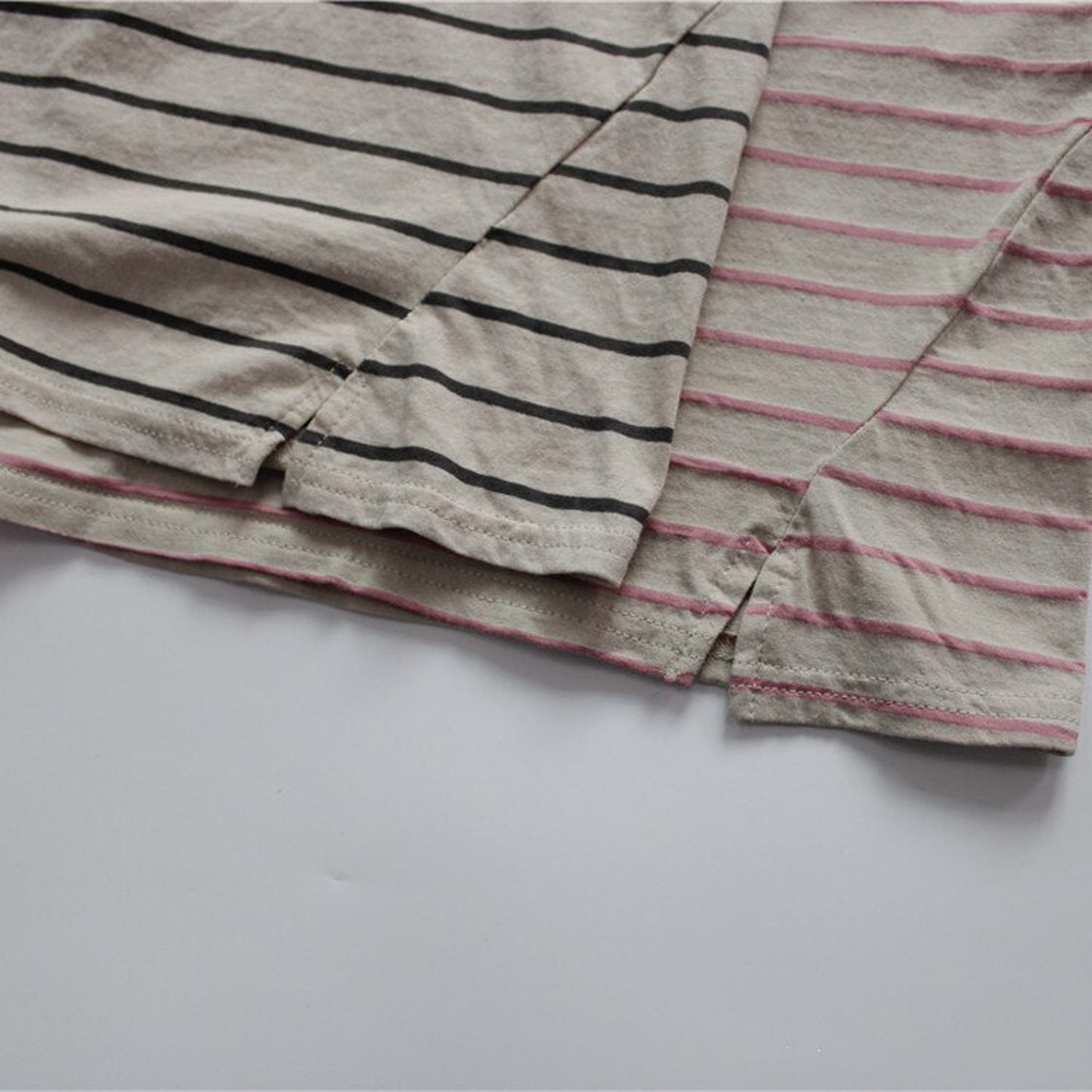 -キッズ ボーダー 半袖 Tシャツ - mamahalo shop - 半袖Tシャツ -  べビー服 - 子供服 - 男の子 - 女の子