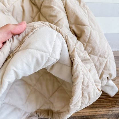 -キッズ キルティング ハイネック スウェット トレーナー【mh0000280】 - mamahalo shop - トレーナー・フーディ -  べビー服 - 子供服 - 男の子 - 女の子