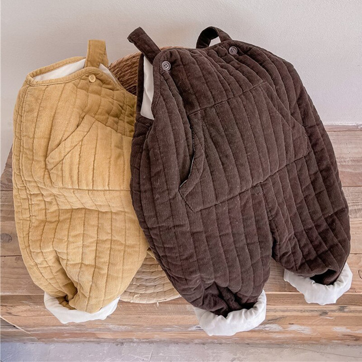 -キッズ コーデュロイ キルティング サロペット サスパンツ【mh0000254】 - mamahalo shop - オーバーオール -  べビー服 - 子供服 - 男の子 - 女の子