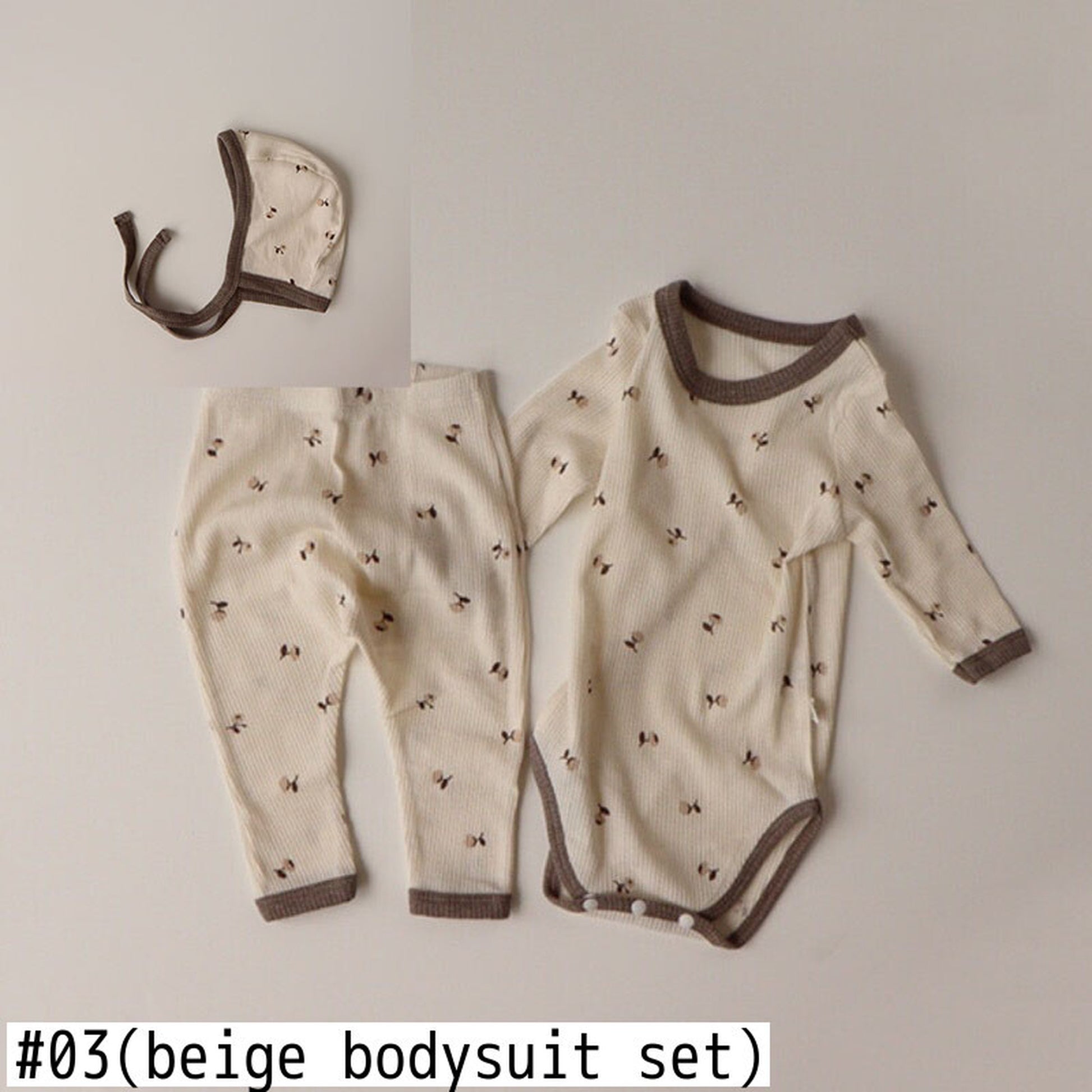 -ベビー フラワー セットアップ ロンパース トップス パンツ 帽子 ヘアバンド - mamahalo shop - ロンパースセットアップ -  べビー服 - 子供服 - 男の子 - 女の子