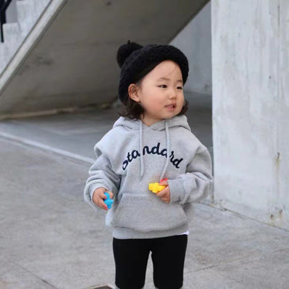 -ベビー 刺繍 レター ロゴ フーディ パーカー - mamahalo shop - カーディガン・パーカー -  べビー服 - 子供服 - 男の子 - 女の子