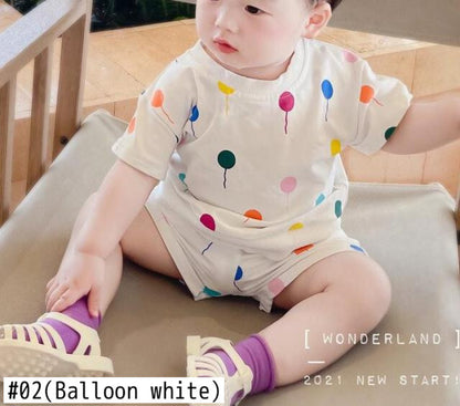 -ベビー キッズ セットアップ 半袖 Tシャツ ショートパンツ【mh0000766】 - mamahalo shop - 半袖セットアップ -  べビー服 - 子供服 - 男の子 - 女の子