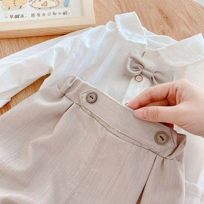 -ベビー セットアップ 蝶ネクタイ シャツ パンツ お出かけ【mh0000382】 - mamahalo shop - 長袖セットアップ -  べビー服 - 子供服 - 男の子 - 女の子