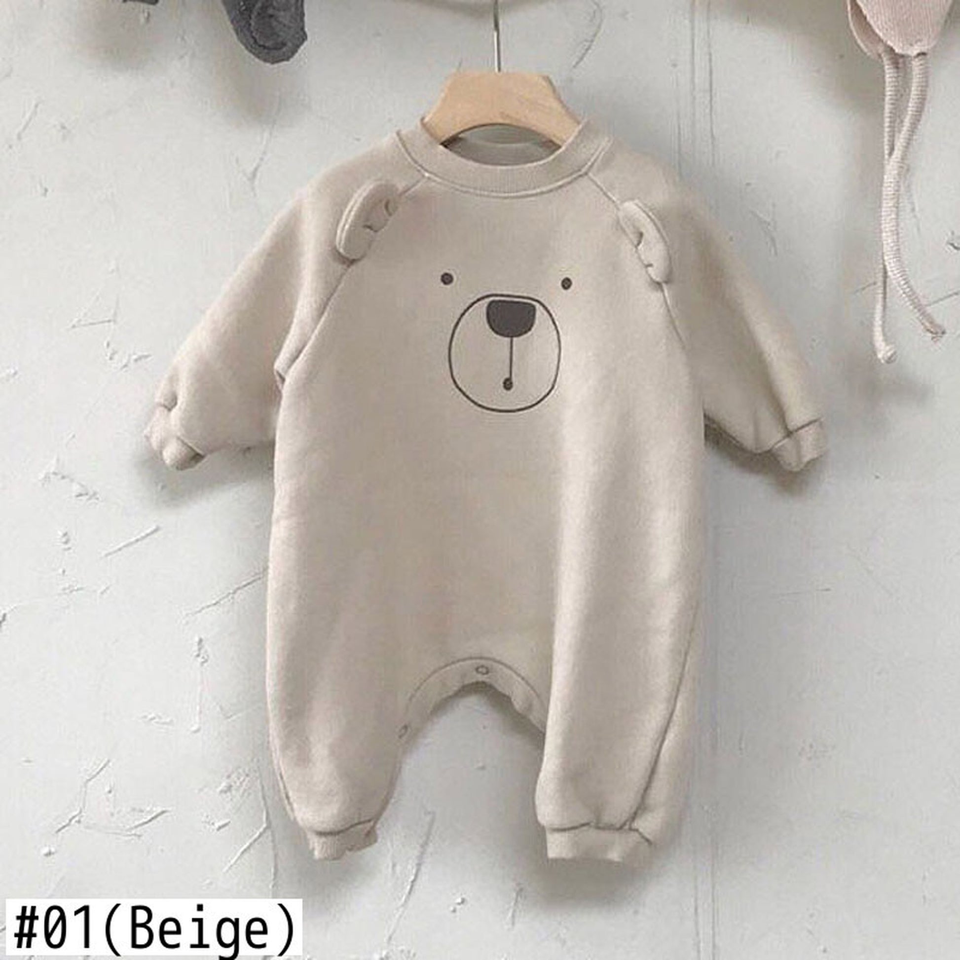 -ベビー くま 耳付き ロンパース【mh0000381】 - mamahalo shop - 長袖ロンパース -  べビー服 - 子供服 - 男の子 - 女の子