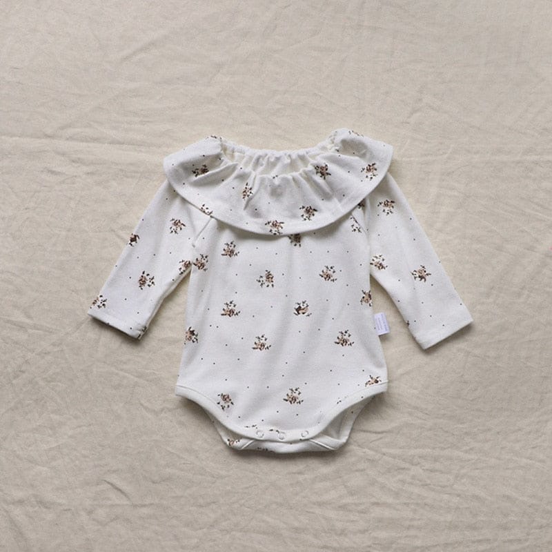 長袖ロンパース Bodysuit / 24M 90cm ベビー フラワー フリルカラー 長袖 ロンパース うさ耳 帽子 セット【mh0000954】